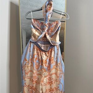 Bohemian Blue and Orange Paisley Jumpsuit